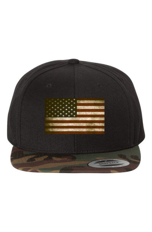 Black Camo Premium Snapback-Merica